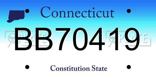 BB70419 Connecticut License Plate