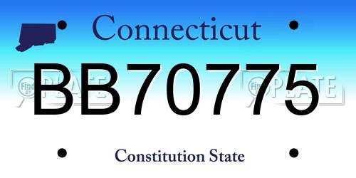 BB70775 Connecticut License Plate