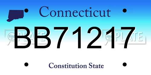 BB71217 Connecticut License Plate