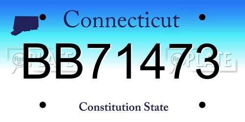 BB71473 Connecticut License Plate