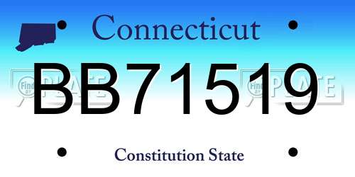 BB71519 Connecticut License Plate