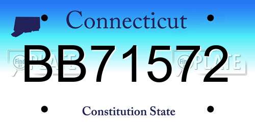 BB71572 Connecticut License Plate