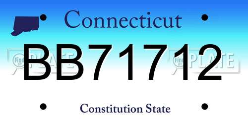 BB71712 Connecticut License Plate