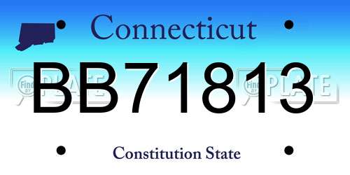 BB71813 Connecticut License Plate