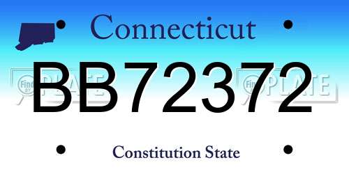 BB72372 Connecticut License Plate