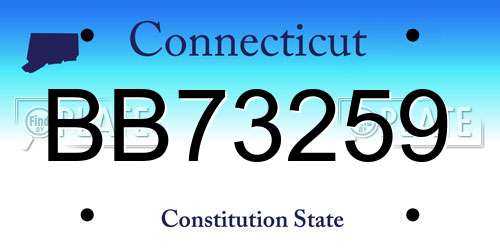 BB73259 Connecticut License Plate