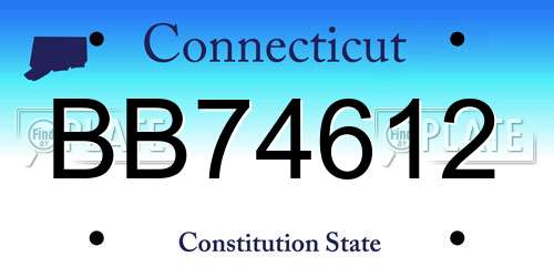 BB74612 Connecticut License Plate