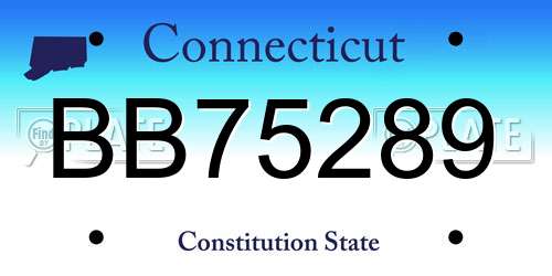 BB75289 Connecticut License Plate