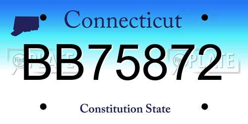 BB75872 Connecticut License Plate