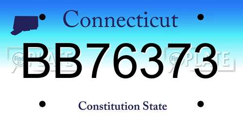BB76373 Connecticut License Plate
