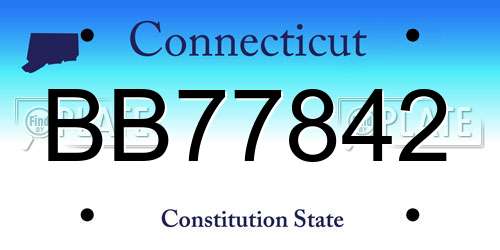 BB77842 Connecticut License Plate