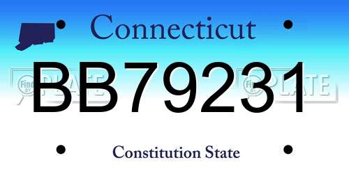 BB79231 Connecticut License Plate