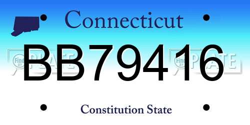 BB79416 Connecticut License Plate