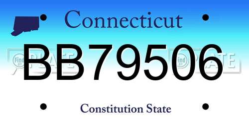 BB79506 Connecticut License Plate