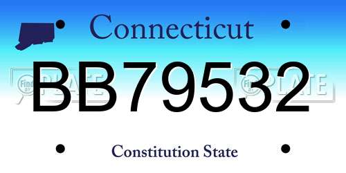 BB79532 Connecticut License Plate
