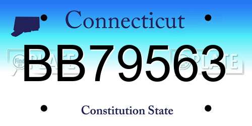 BB79563 Connecticut License Plate