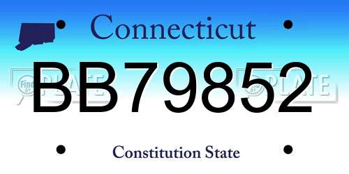 BB79852 Connecticut License Plate