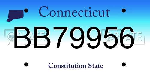 BB79956 Connecticut License Plate