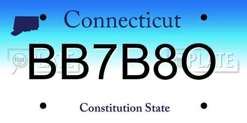 BB7B8O Connecticut License Plate