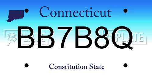 BB7B8Q Connecticut License Plate