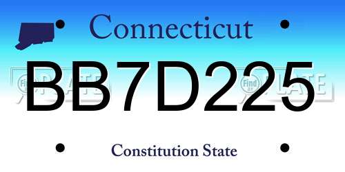 BB7D225 Connecticut License Plate