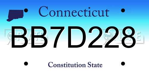BB7D228 Connecticut License Plate