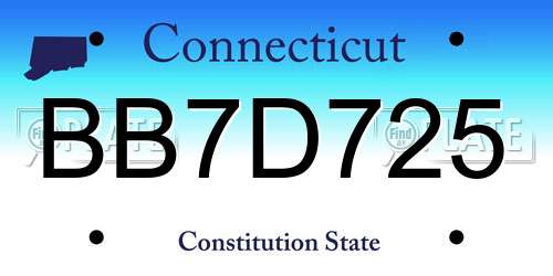 BB7D725 Connecticut License Plate