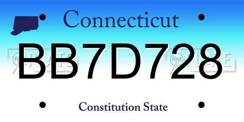 BB7D728 Connecticut License Plate