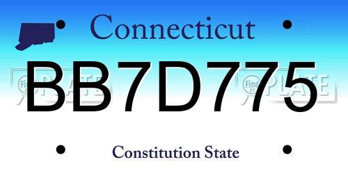 BB7D775 Connecticut License Plate