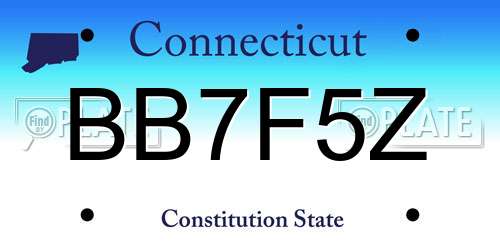 BB7F5Z Connecticut License Plate