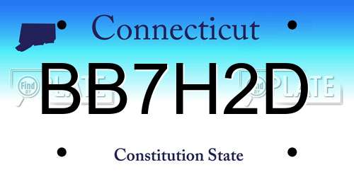 BB7H2D Connecticut License Plate