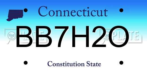 BB7H2O Connecticut License Plate