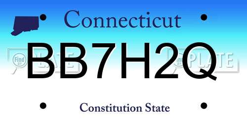 BB7H2Q Connecticut License Plate