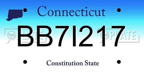 BB7I217 Connecticut License Plate