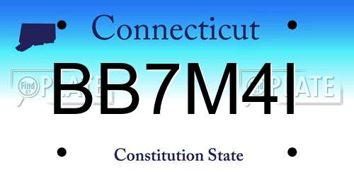 BB7M4I Connecticut License Plate