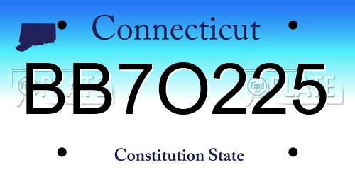 BB7O225 Connecticut License Plate