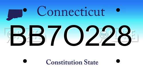 BB7O228 Connecticut License Plate