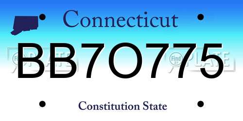 BB7O775 Connecticut License Plate