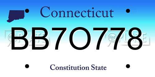 BB7O778 Connecticut License Plate