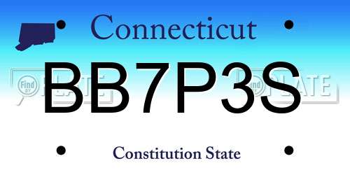 BB7P3S Connecticut License Plate