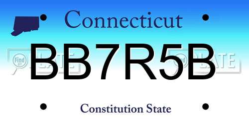 BB7R5B Connecticut License Plate