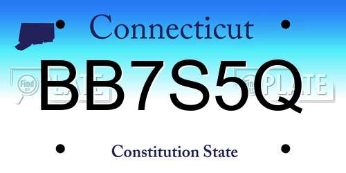 BB7S5Q Connecticut License Plate