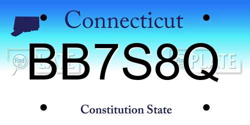 BB7S8Q Connecticut License Plate