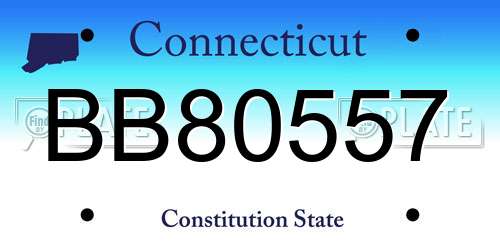 BB80557 Connecticut License Plate