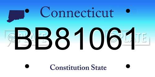BB81061 Connecticut License Plate