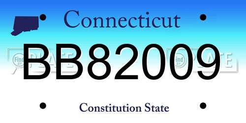 BB82009 Connecticut License Plate