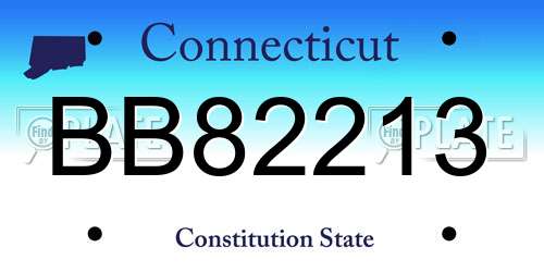 BB82213 Connecticut License Plate