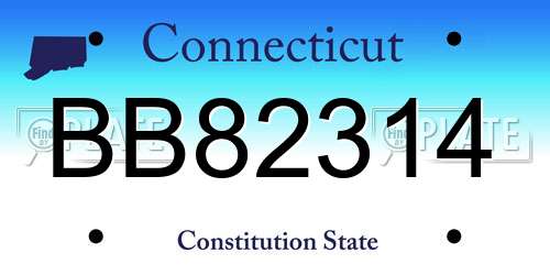 BB82314 Connecticut License Plate