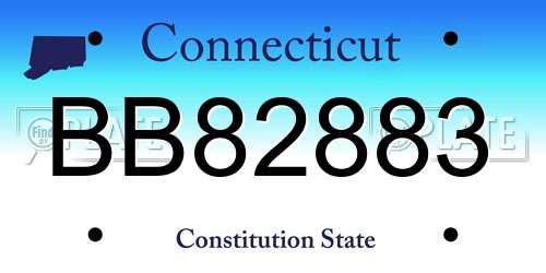 BB82883 Connecticut License Plate