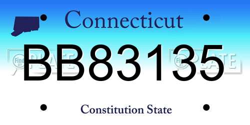 BB83135 Connecticut License Plate